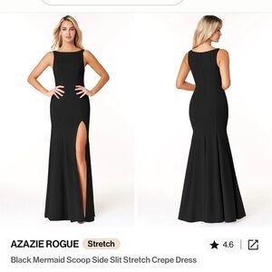 Azazie Black Sleeveless Scoop Neck Bridesmaid Dress